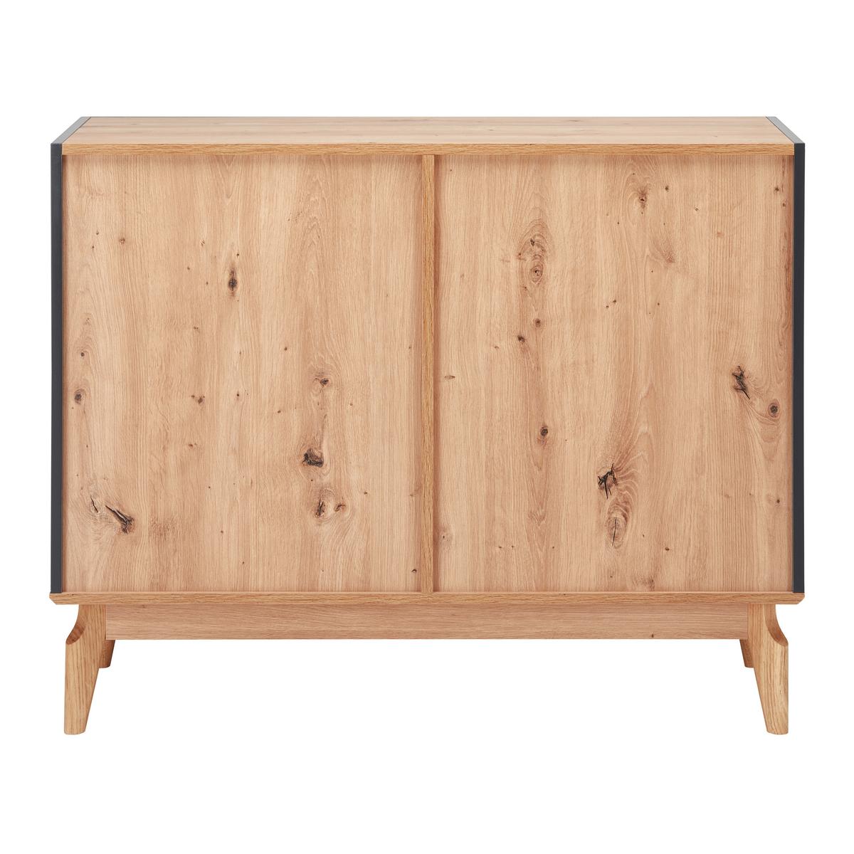 Sideboard Fosco Grau/Eichefarben Echtholz - Eichefarben/Grau, MODERN, Holz (100/80/40cm) - Bessagi Home