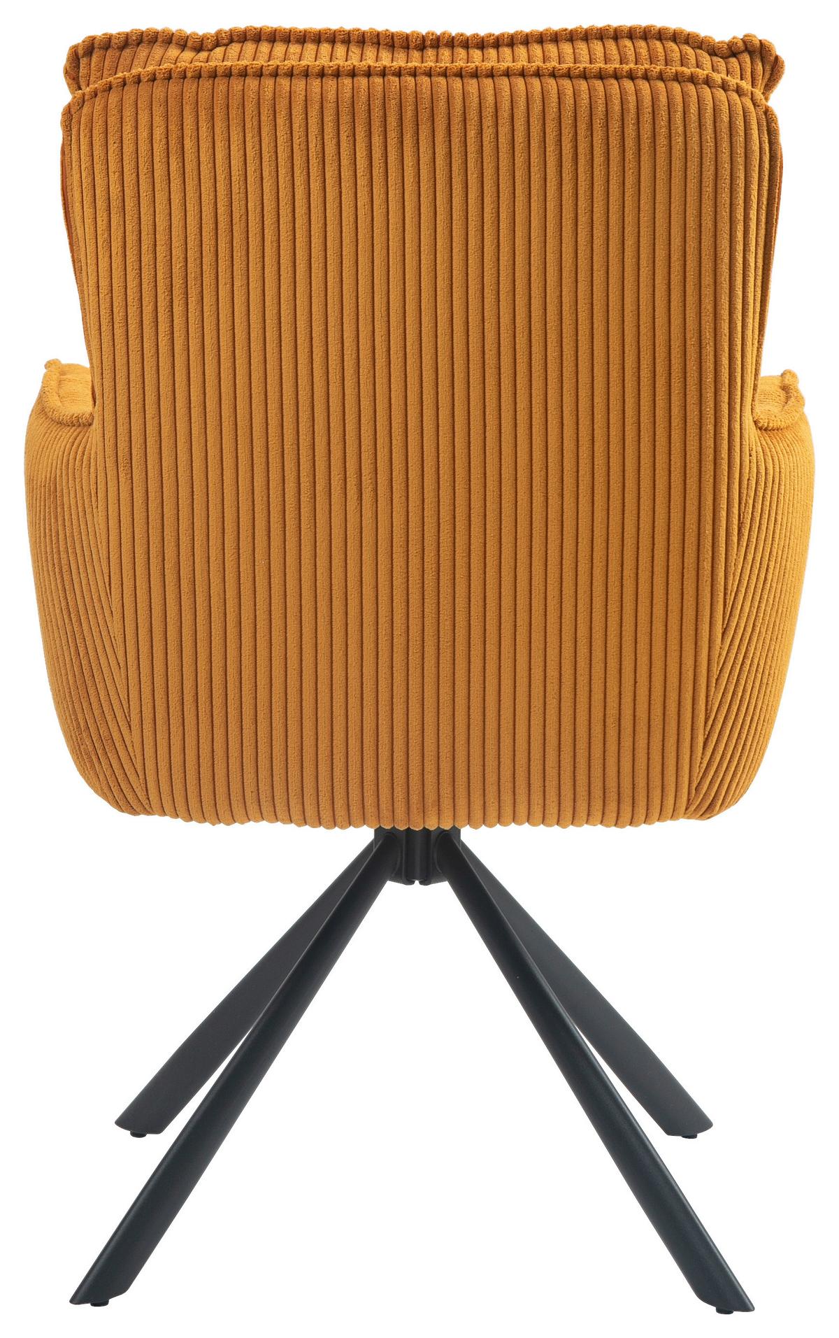 KRZESŁO Z PODŁOKIETNIKAMI ASHER - czarny/curry, Design, metal/tkanina (62/95/67cm) - Novel