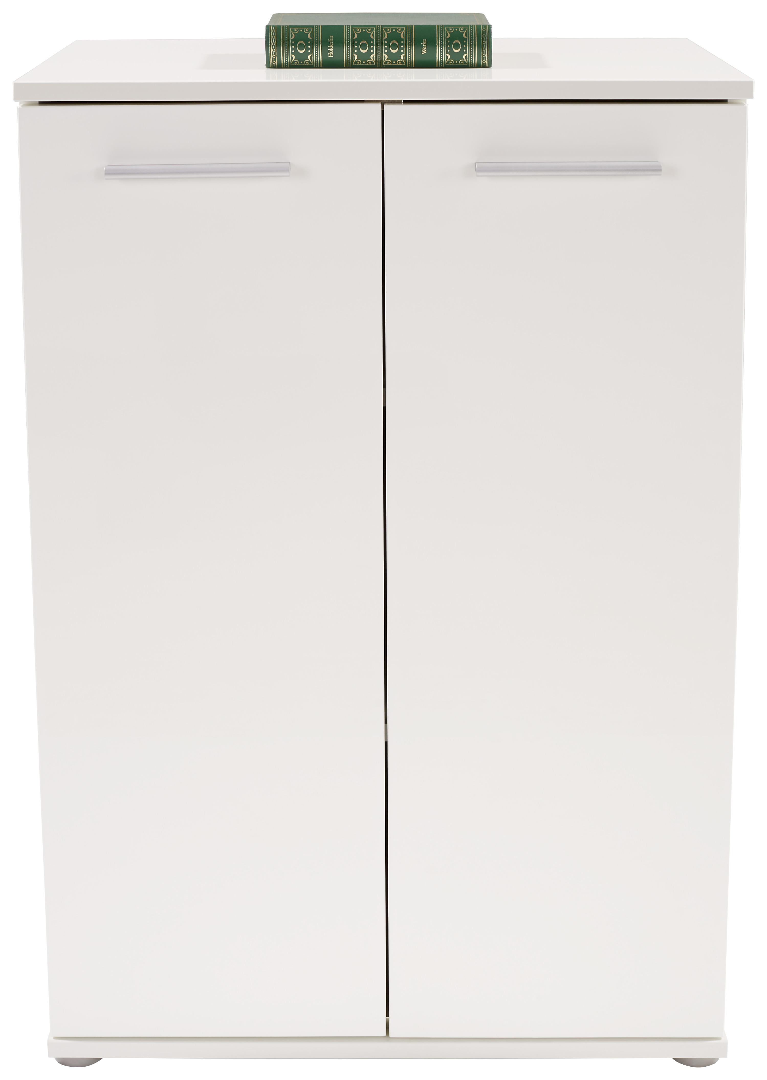 Komoda Christian New 1, Bela - bela/barve aluminija, Moderno, umetna masa/leseni material (60/85/35cm)