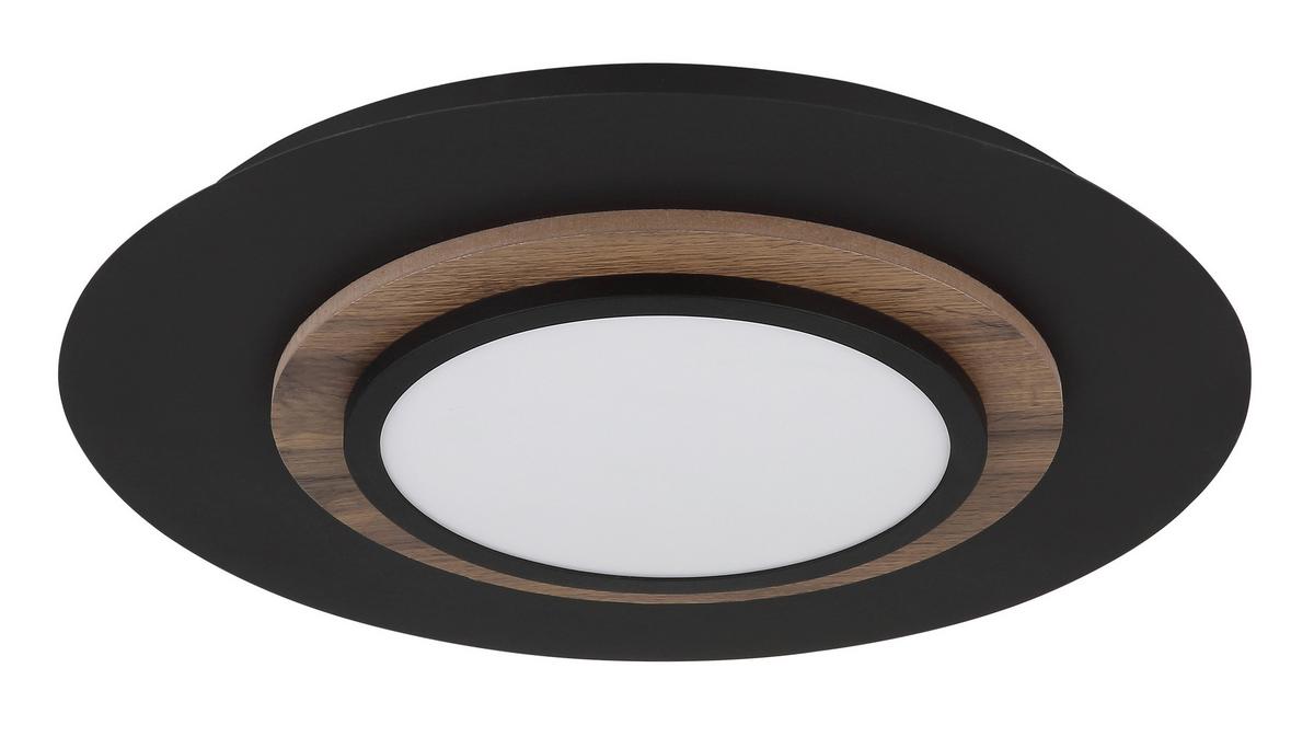 LED-DECKENLEUCHTE 67352-24 KORY - Weiss/Dunkelbraun, Natur, Holzwerkstoff/Kunststoff (48/5,6cm) - Globo