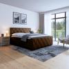 Boxspringbett Porto ca. 180x200 cm Braun - Schwarz/Braun, MODERN, Holz/Textil (180/200cm) - MID.YOU