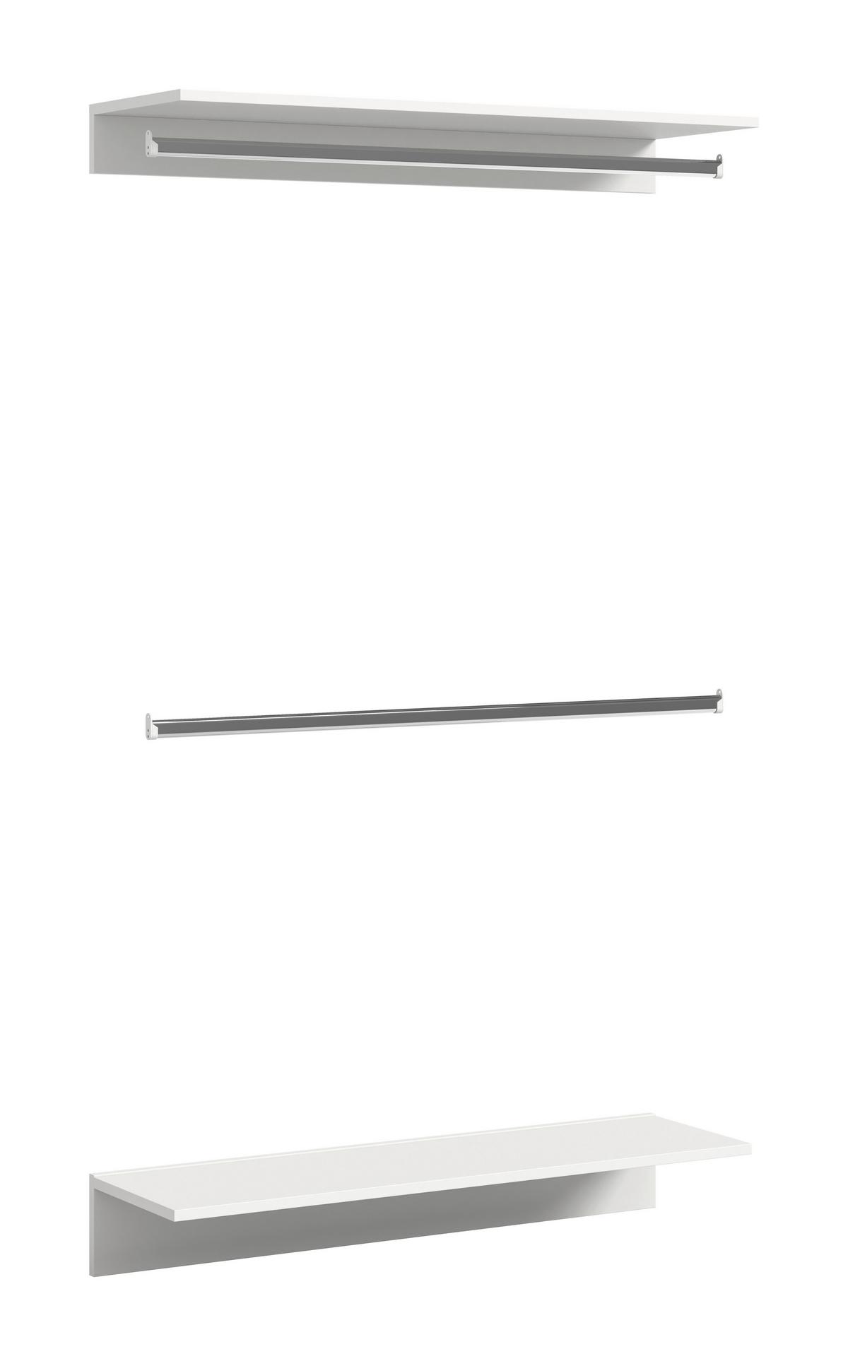 GARDEROBE PROJEKT X - Weiss Hochglanz/Weiss, Design, Holzwerkstoff (110/193/34cm) - Livetastic