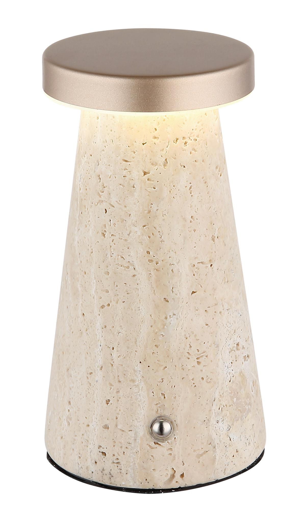 Stolna Punjiva Svjetiljka Adina - bijela/siva, Design, kamen/metal (9/16cm) - Globo