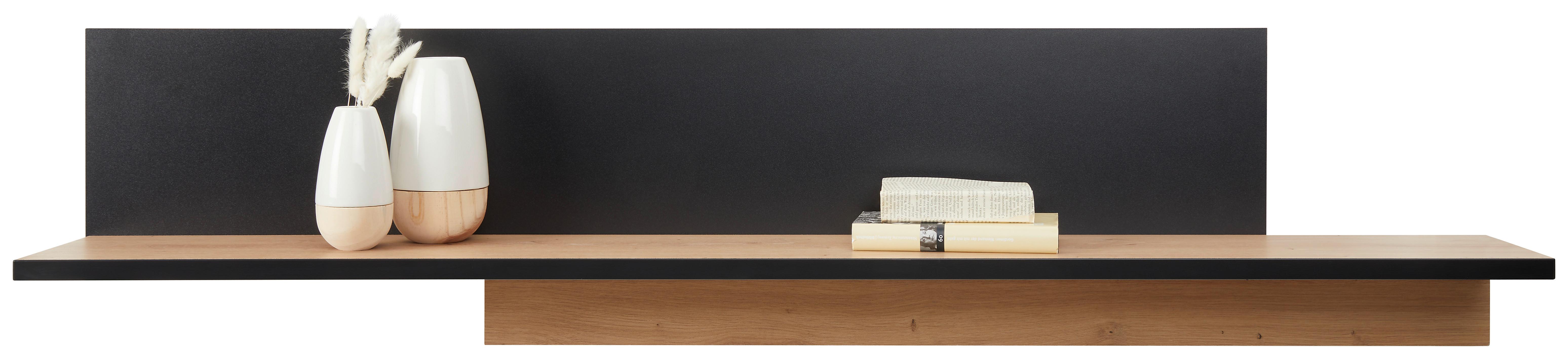 Wandboard Hayato in Schwarz/Eiche Artisan - Schwarz/Eiche Artisan, MODERN, Holzwerkstoff (154/35,4/21,9cm) - Mömax