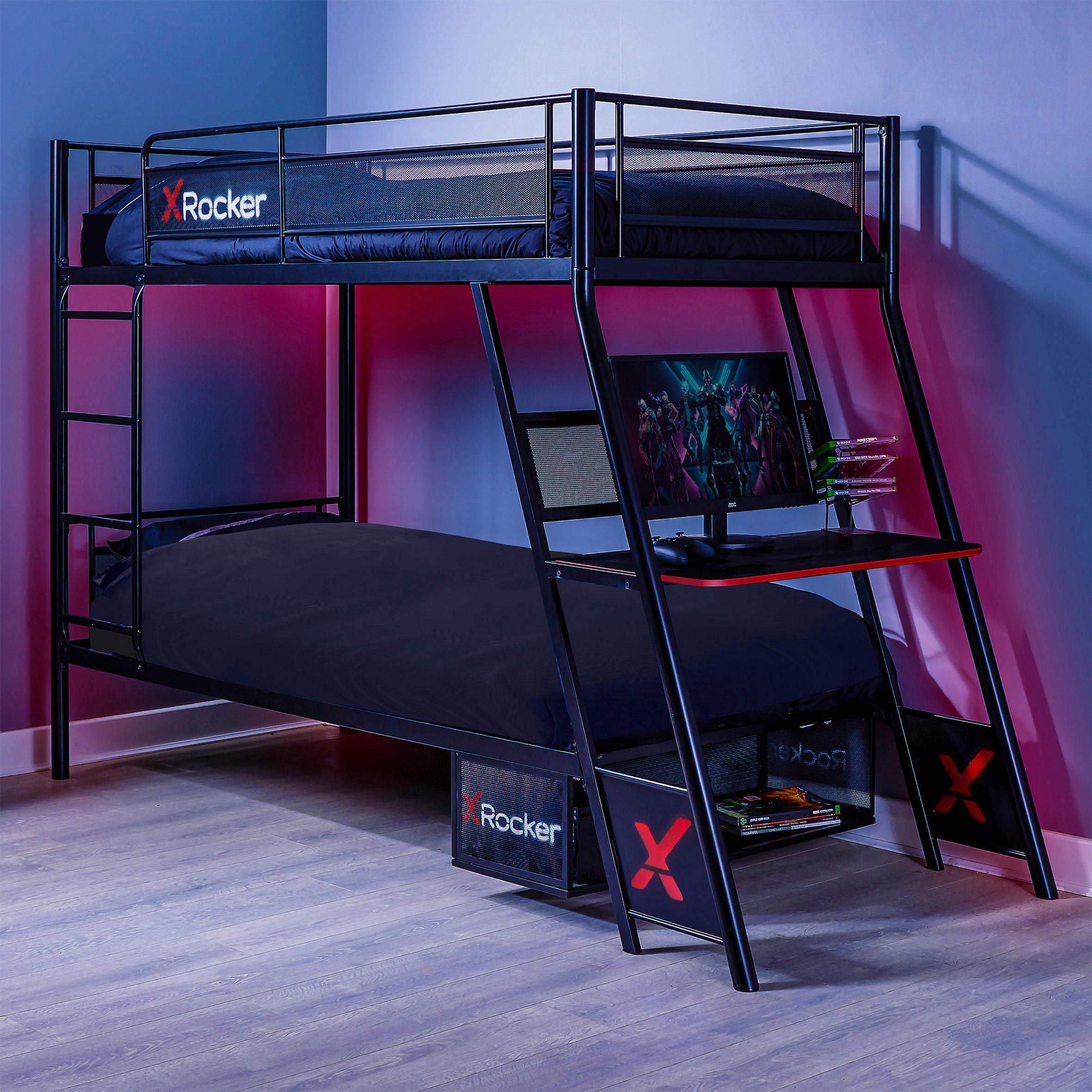 Etagenbett Armanda ca. 90x190cm Schwarz - Schwarz, MODERN, Holzwerkstoff/Metall (90/190cm) - X Rocker