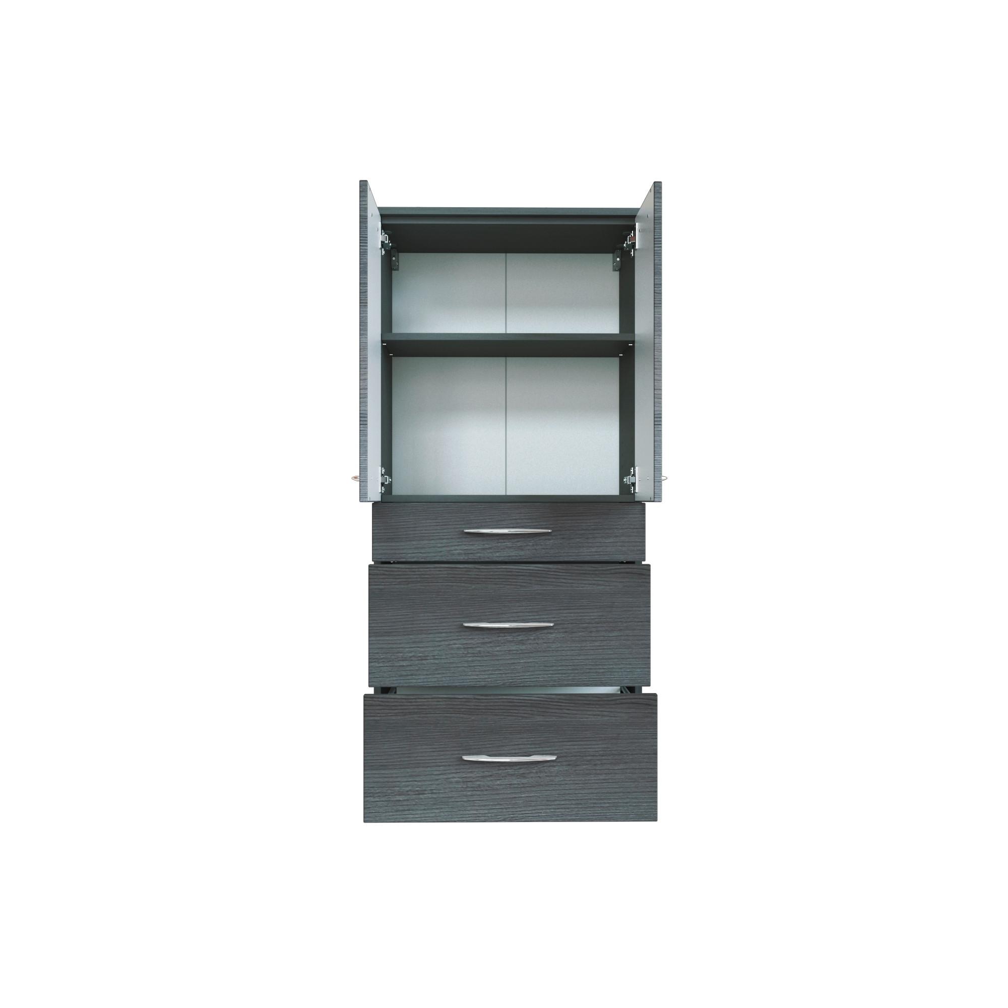 Midischrank Florida in Silbereichenfarben - Chromfarben/Graphitfarben, MODERN, Holzwerkstoff/Metall (60/130/35cm)