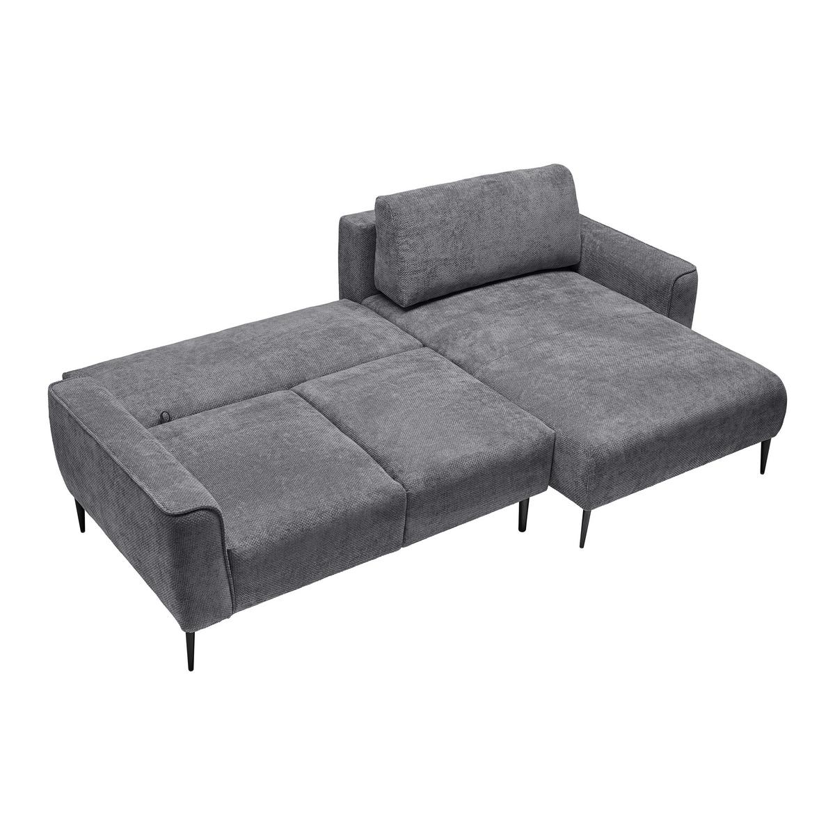 Ecksofa Custom Anthrazit - Anthrazit/Schwarz, MODERN, Textil/Metall (255/85/164cm) - Mömax