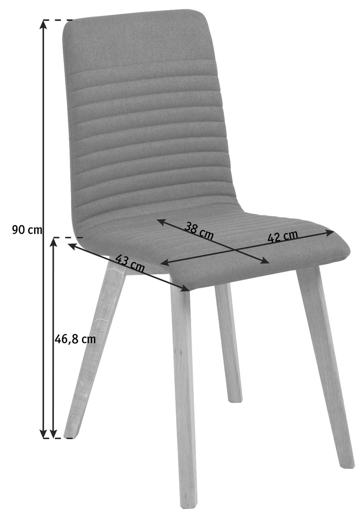 KRZESŁO AROSA - antracytowy/czarny, Konventionell, drewno/tkanina (42/90/43cm) - Livetastic