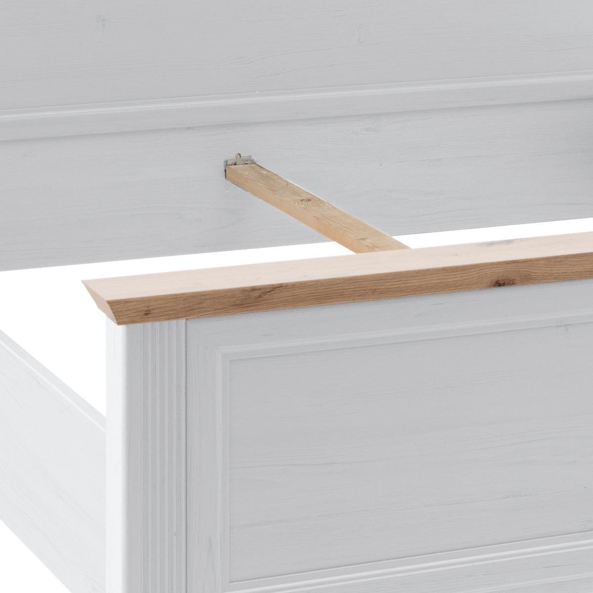Klasični Krevet Jasmin Ii - bijela/hrast Artisan, Lifestyle, drvni materijal/plastika (180/200cm) - Modern Living