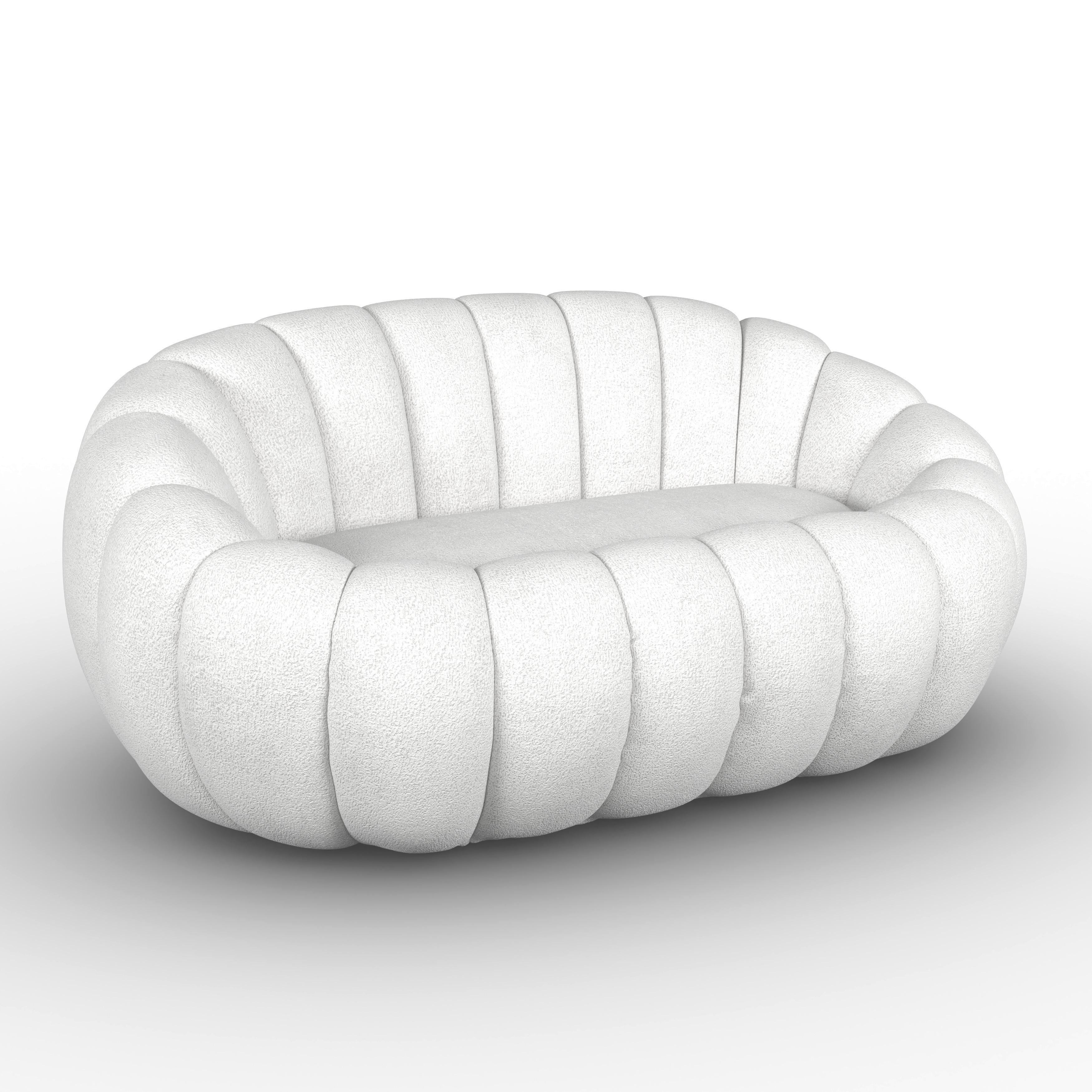 Sofa Lena Chenille Weiß - Weiß, MODERN, Holz/Textil (150/62/92cm)