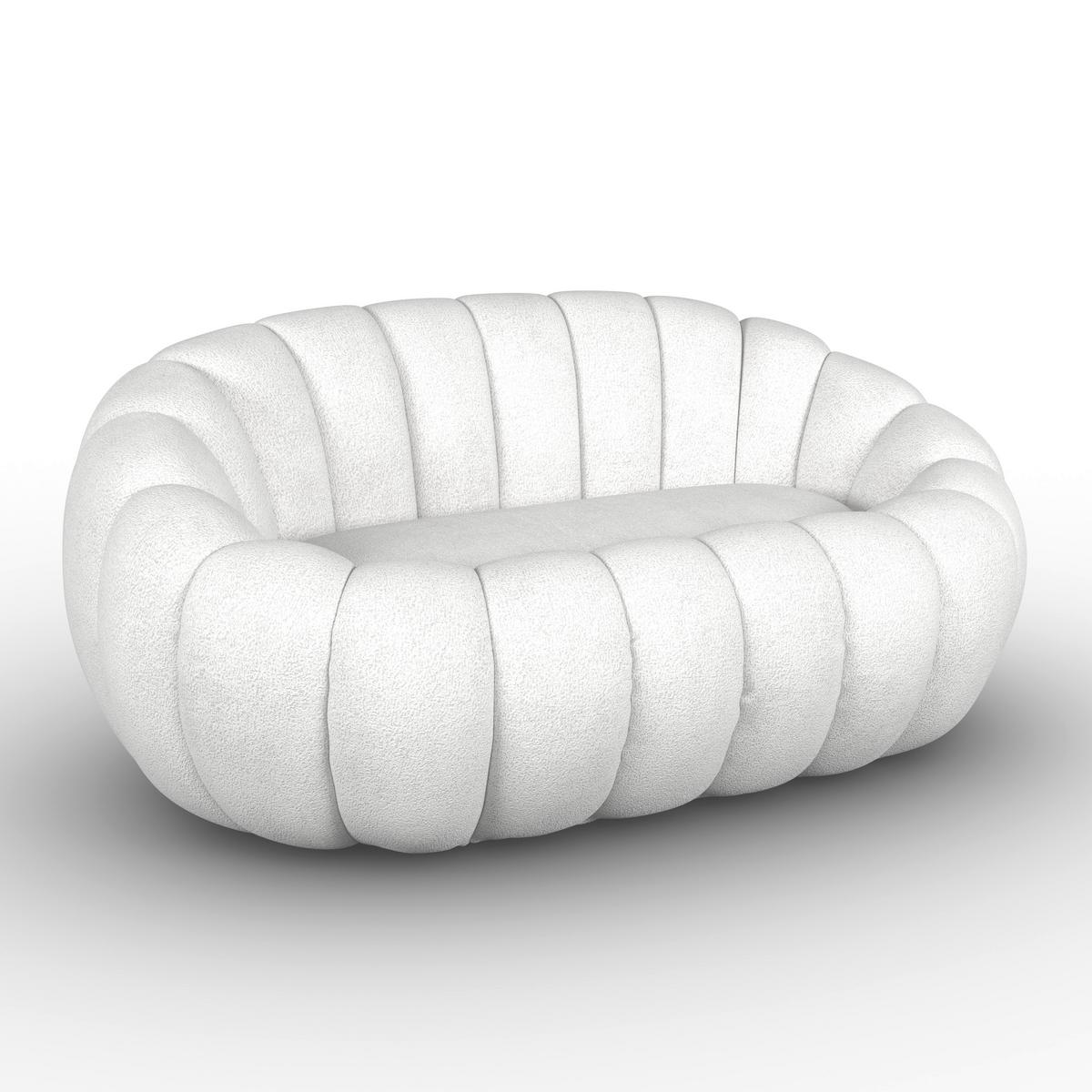 Sofa Lena Chenille Weiß - Weiß, MODERN, Holz/Textil (150/62/92cm)