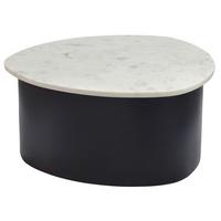 Couchtisch Wl7.376 - Weiss/Schwarz, Design, Stein/Metall (63/63/30cm) - MID.YOU