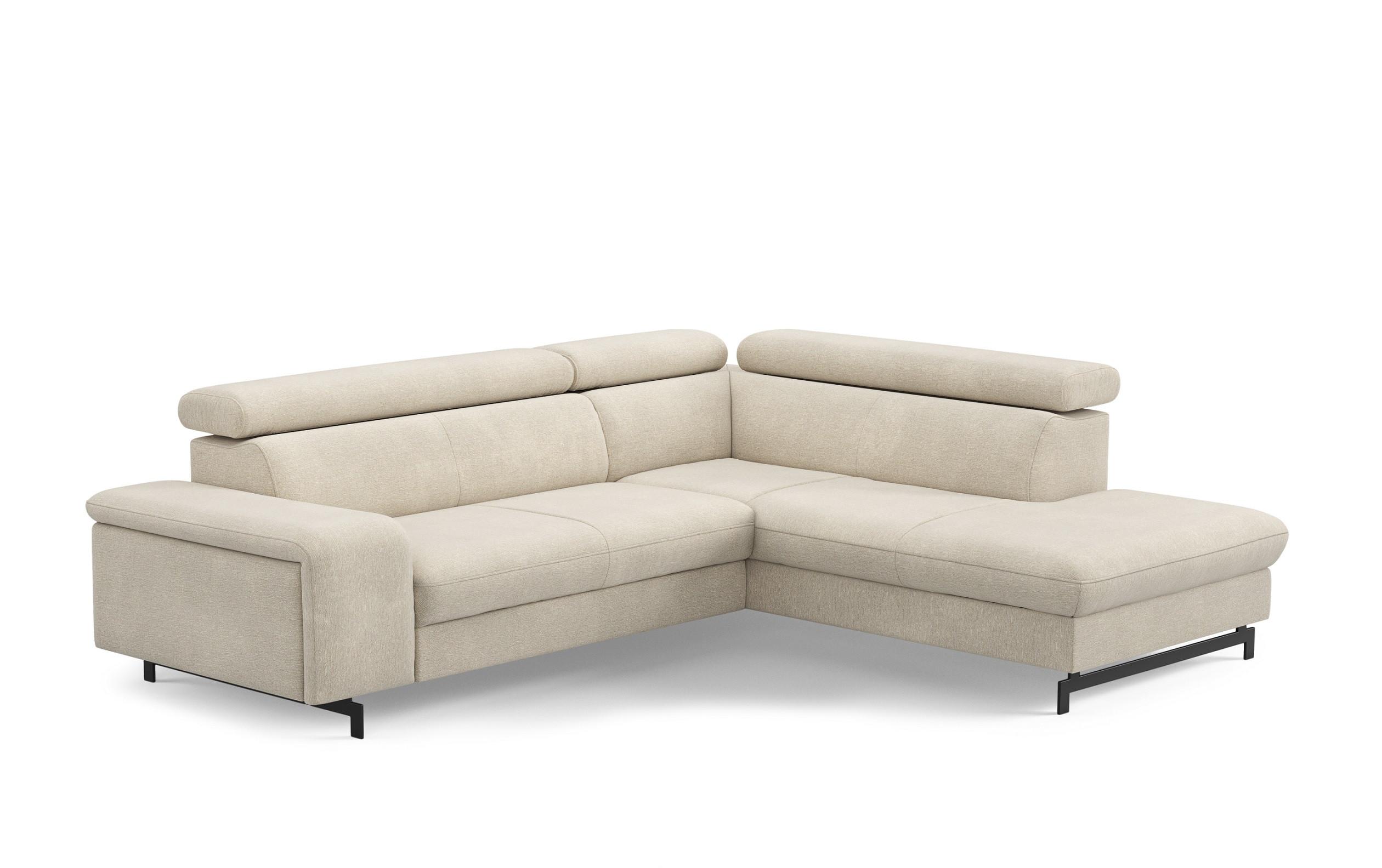 Sarokgarnitúra Emma - bézs, Modern, faalapú anyag/textil (262/81/97/215cm) - Mömax