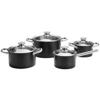ZESTAW GARNKÓW DAVID - przejrzysty/czarny, Basics, metal/szkło - Homeware Profession.