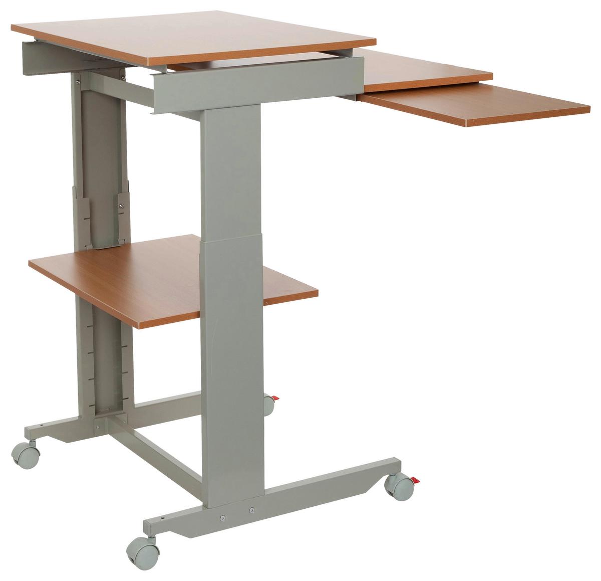 Pisalna Miza Workstation, Siva, Barva Bukve - siva/barve bukve, Basics, kovina/umetna masa (60/71,5-107,5/50cm) - MID.YOU