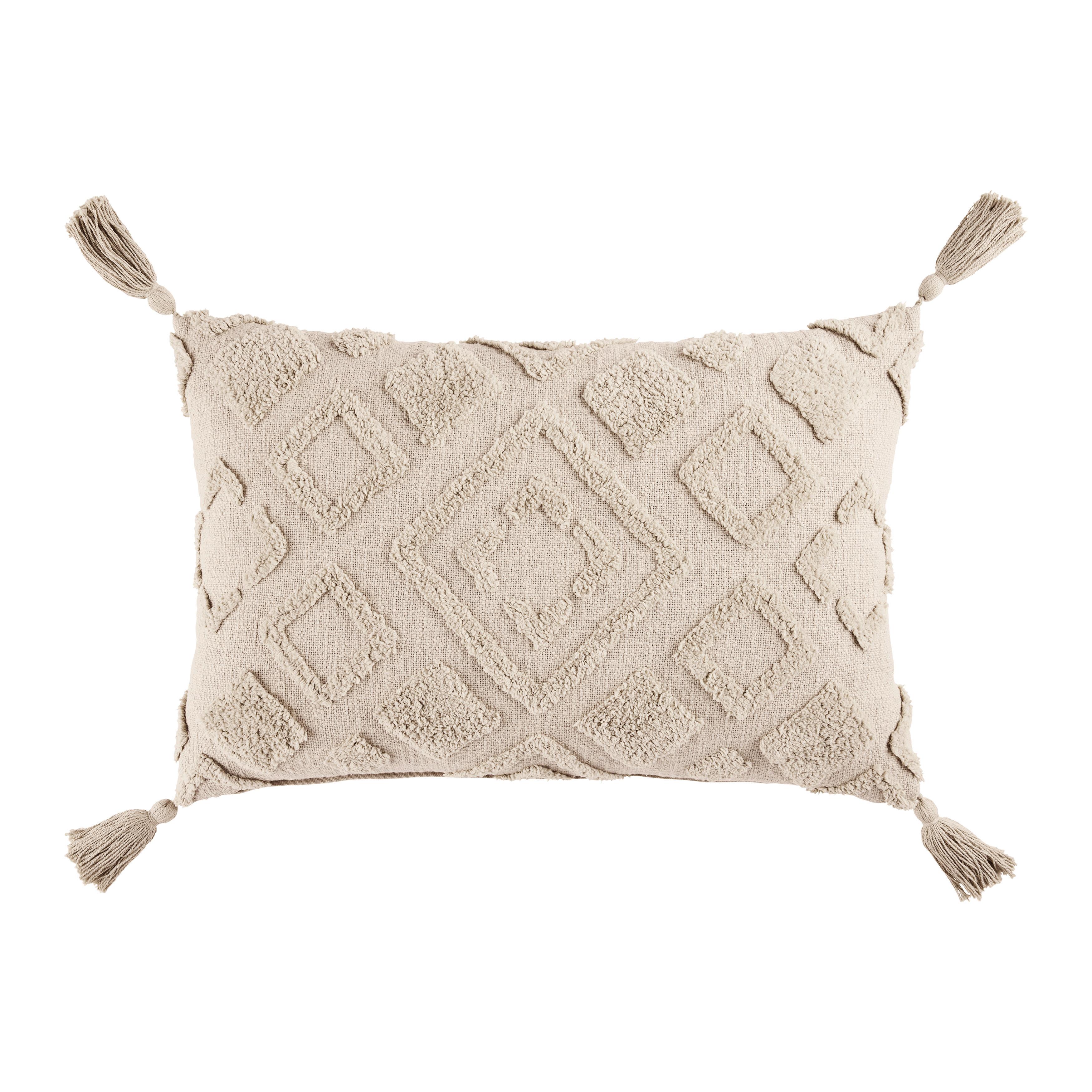 Boho Kissen Natur 40x60 cm – 100 % Baumwolle, Lein