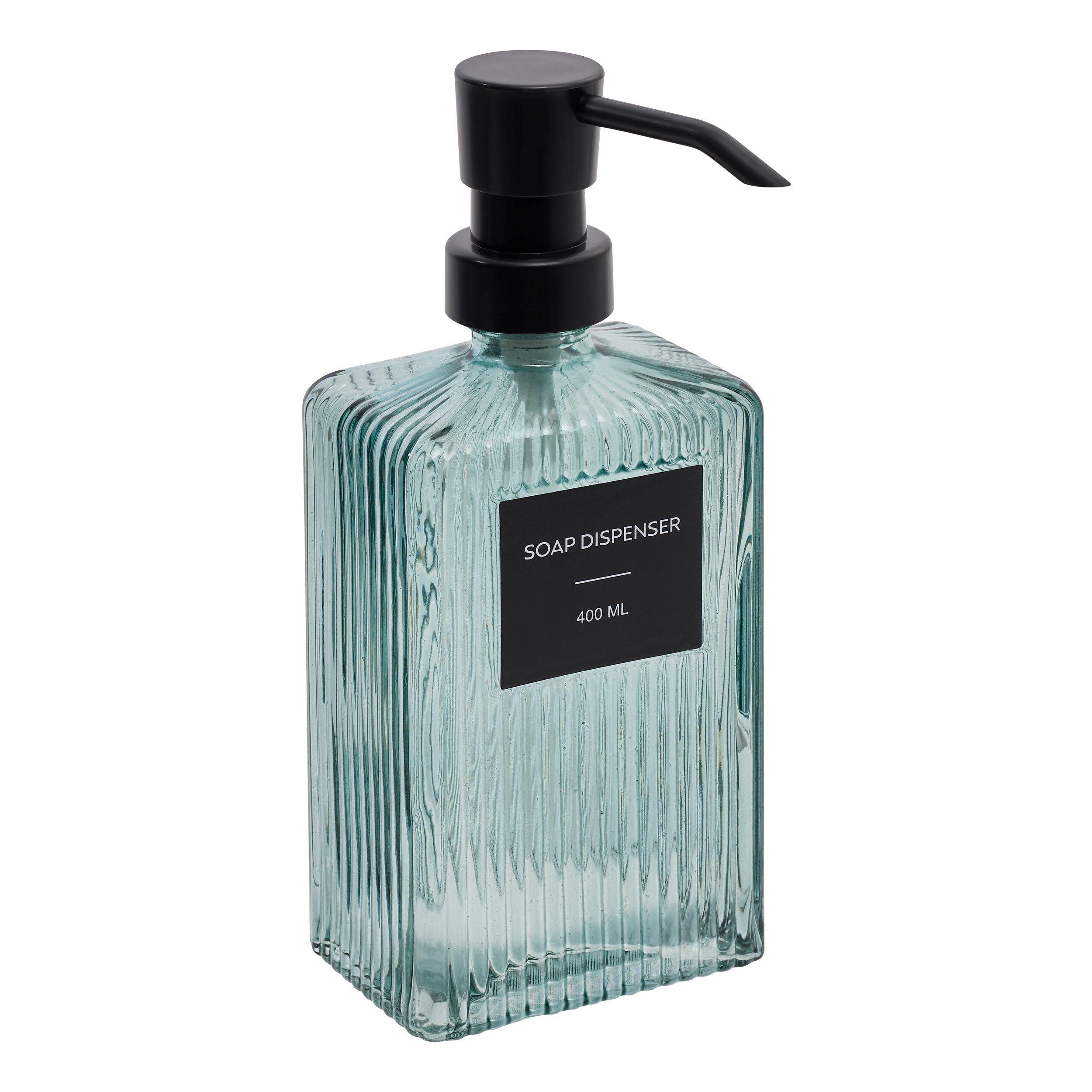 Dozator săpun Sally cca. 400 ml - albastru/transparent, Basics, sticlă (8,1/5,8/19,7cm)