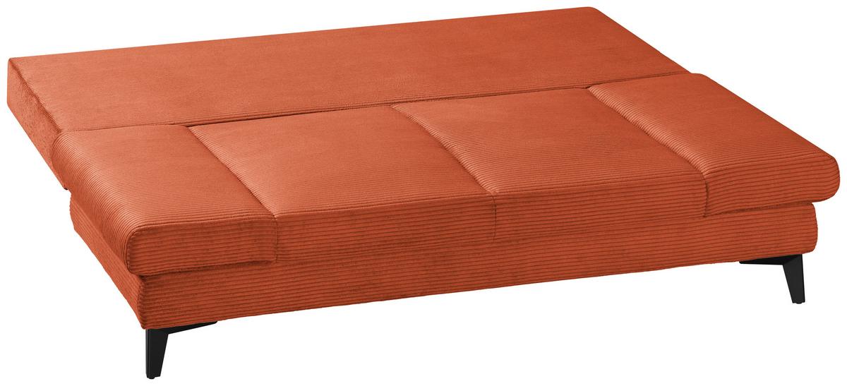 SOFA Z FUNKCJĄ SPANIA MELBOURNE - kolor rdzawy/czarny, Design, metal/tkanina (200/85/90cm) - Novel