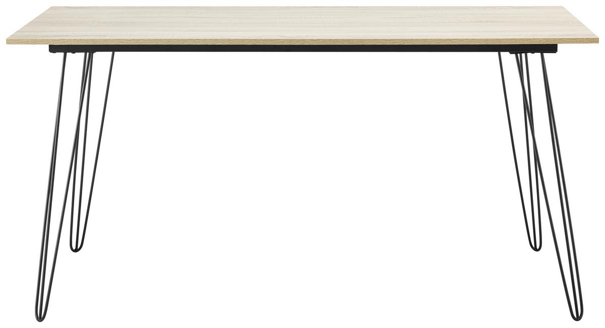 BIURKO JULIAN - kolor dębowy/czarny, Modern, materiał drewnopochodny/metal (150/70/75cm) - Bessagi Home
