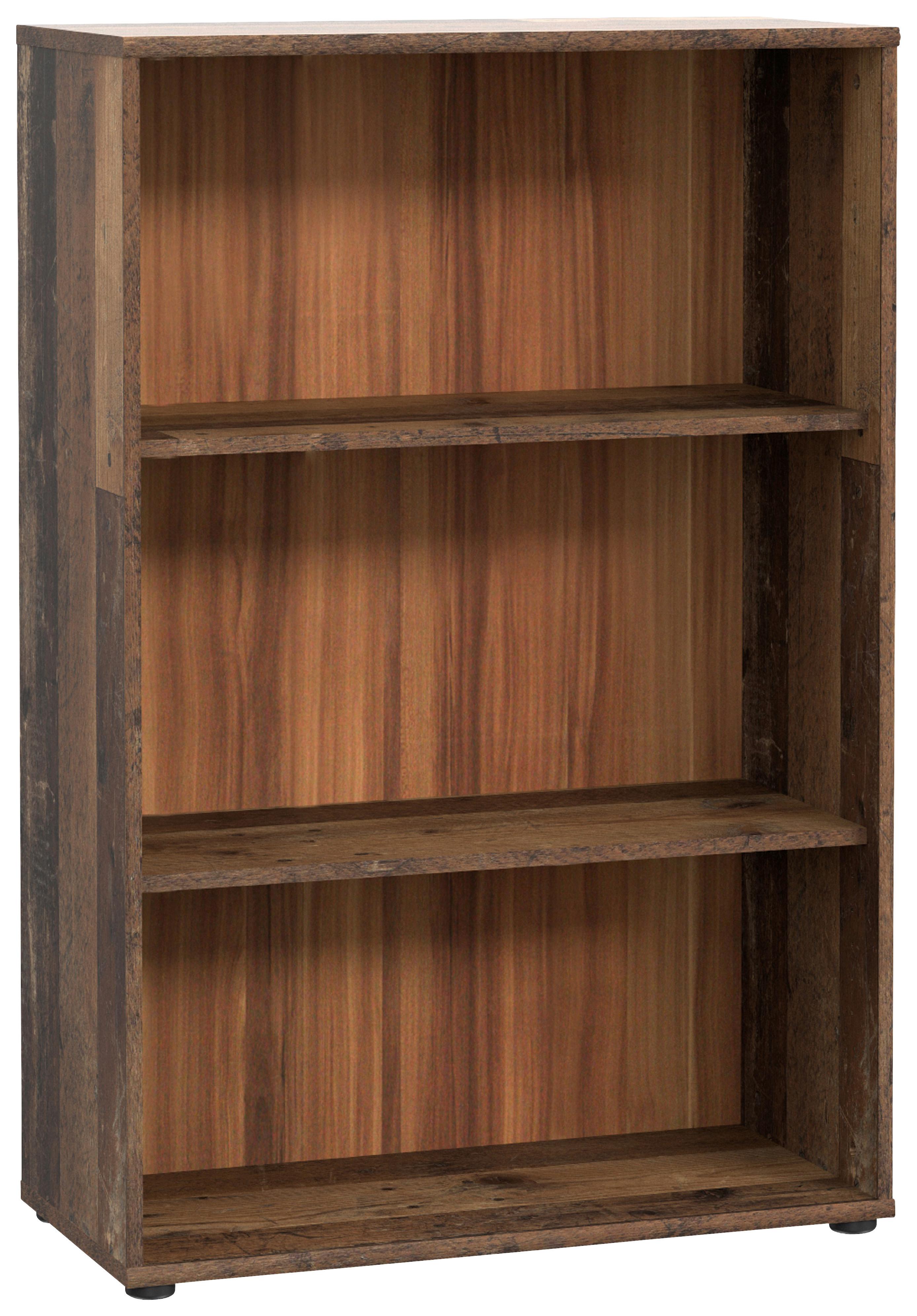 Regal Tempra 2, Rjava - temno rjava/sivorjava, Design, leseni material (73,7/111,1/34,8cm)