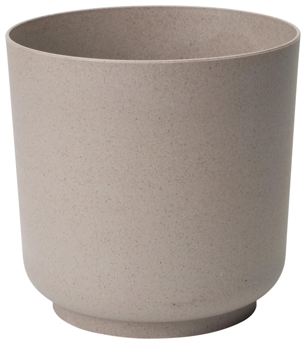 Kaspó Átm./ma.: Kb. 15/14,9cm Ecocare - szürke, Lifestyle, műanyag/fa (15/14,9cm) - ecoTree