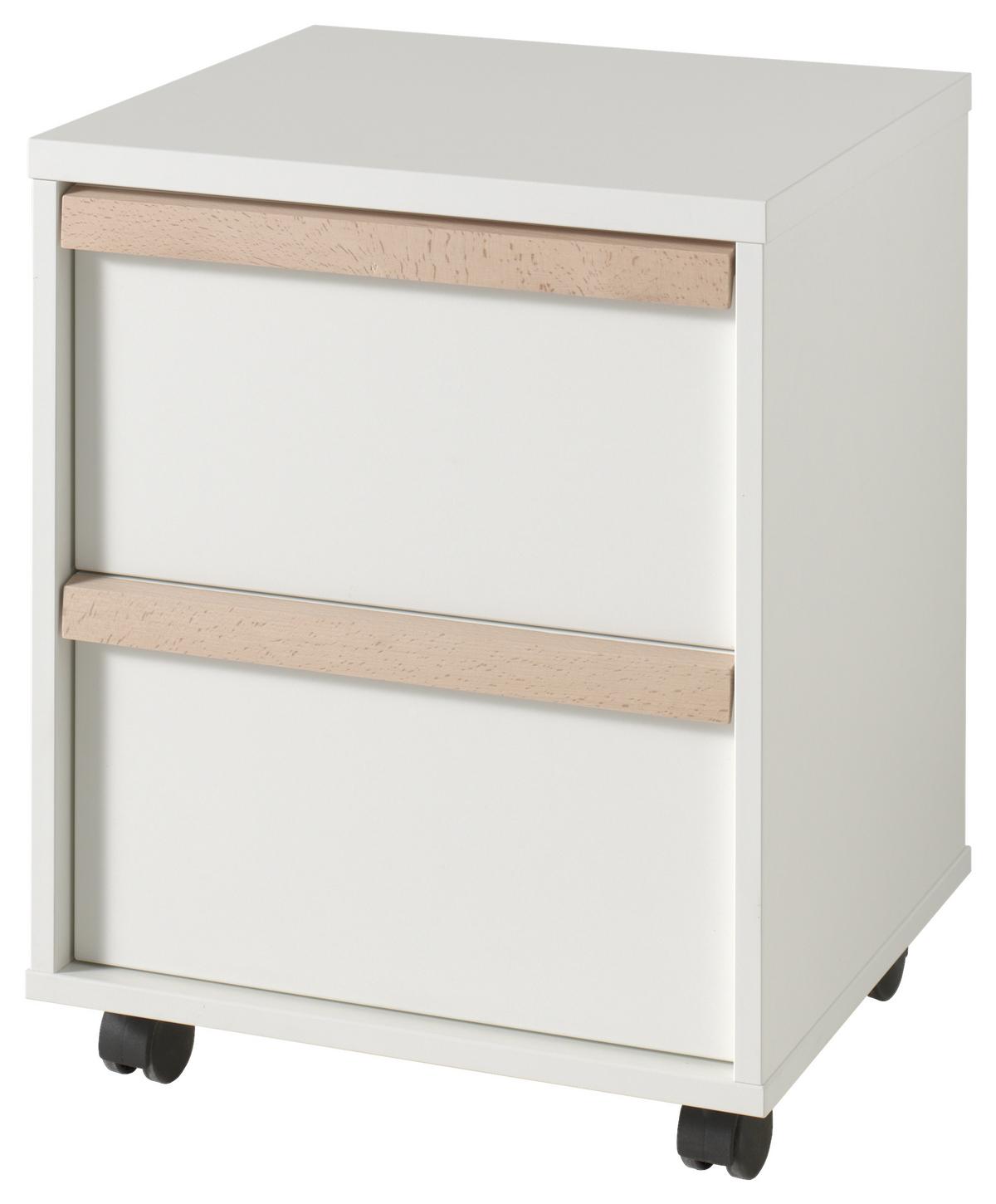 Rollcontainer London Weiß - Buchefarben/Weiß, MODERN, Holz/Holzwerkstoff (48,1/60/44cm) - Vipack