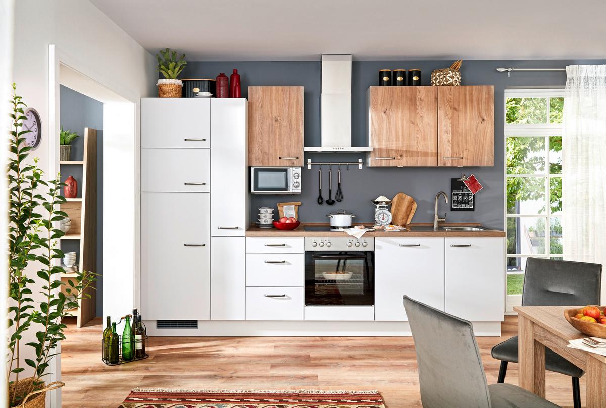 Küchenblock IP1200 - Eichefarben/Hellgrau, MODERN, Holzwerkstoff (310cm) - Impuls