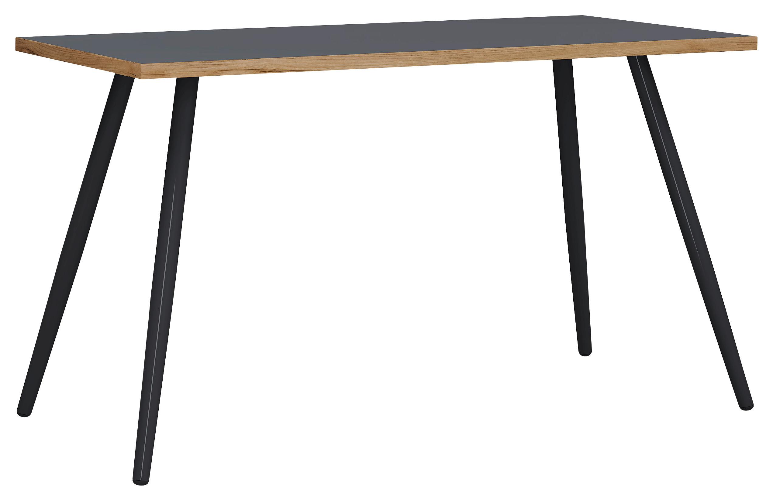SCHREIBTISCH SALIA T50 - Honigeiche/Weiss, Design, Holzwerkstoff/Metall (138/50/70cm) - MID.YOU