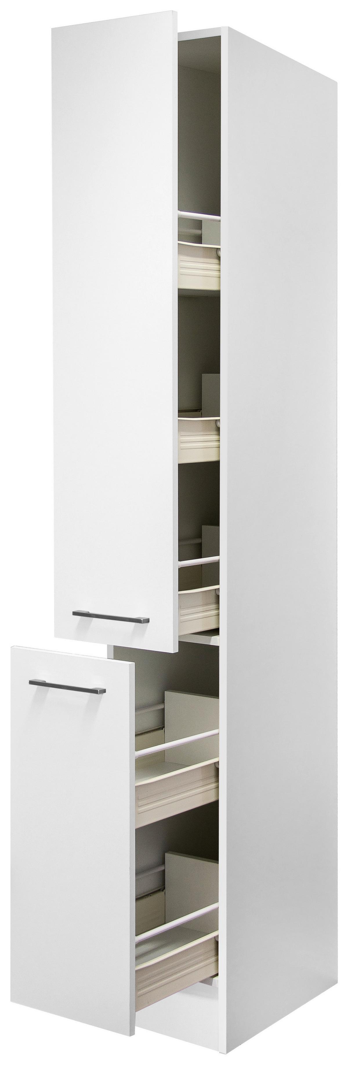 Apothekerschrank Weiß - Edelstahlfarben/Weiß, MODERN, Holzwerkstoff/Metall (30/200/57cm) - FlexWell