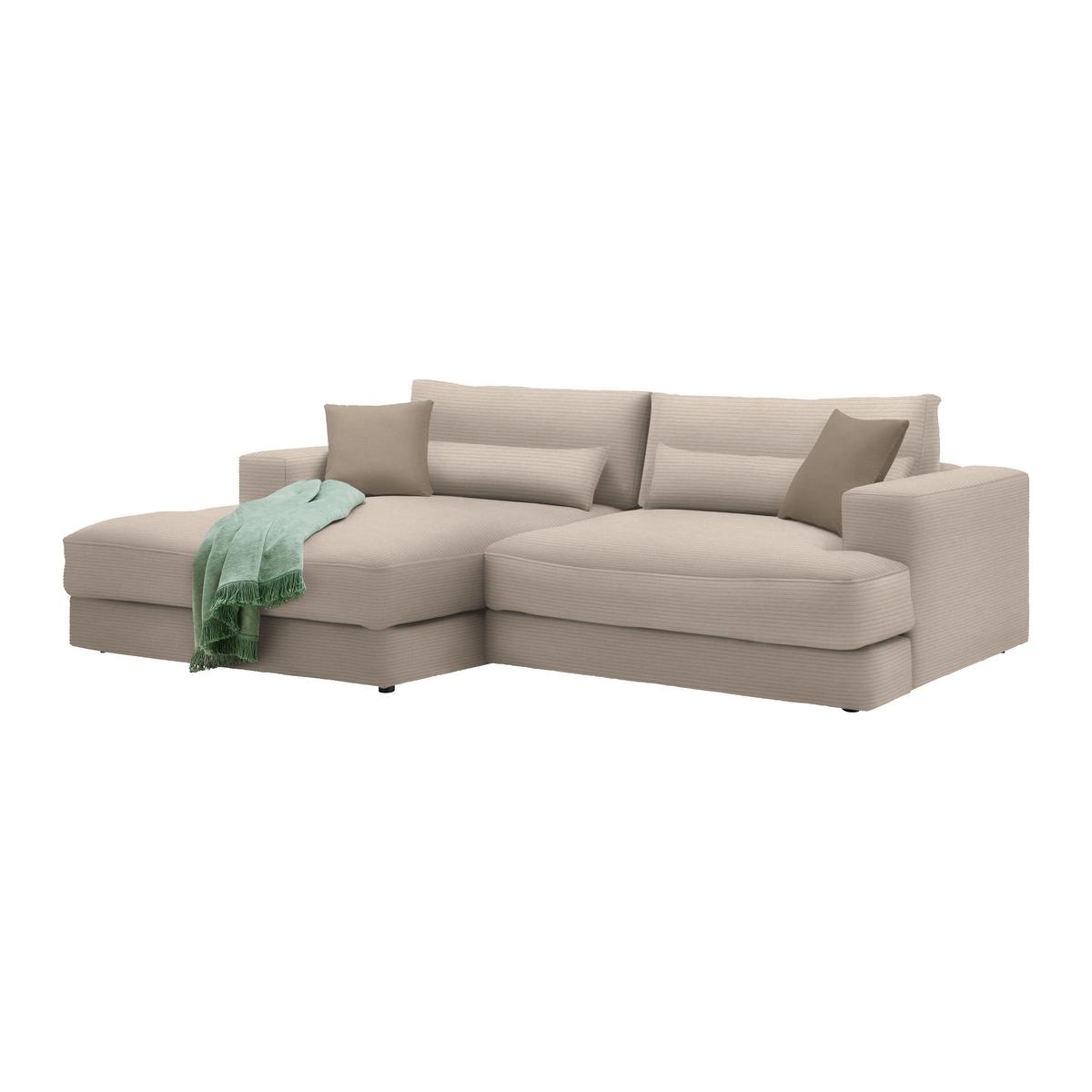 Ecksofa Fabiona links Cappuccino - Schwarz/Cappuccino, MODERN, Holz/Kunststoff (194/85/268cm) - Premium Living
