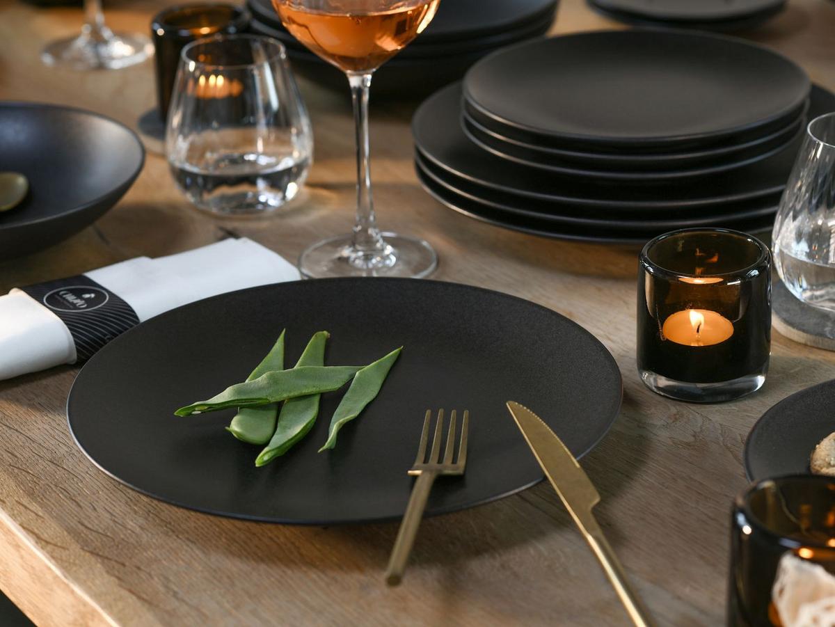 Tafelservice Soft Touch Black in Schwarz 12-teilig - Schwarz, MODERN, Keramik - Creatable