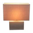 Tischleuchte Armin, max. 40 Watt - Grau, Textil/Stein (40/20/42cm)