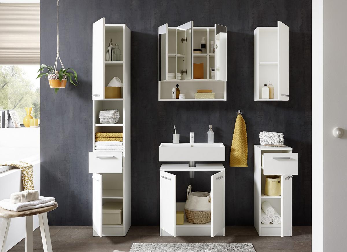 Kopalnica Bob, Bela, 5-Delno - bela, Basics (120cm) - Modern Living