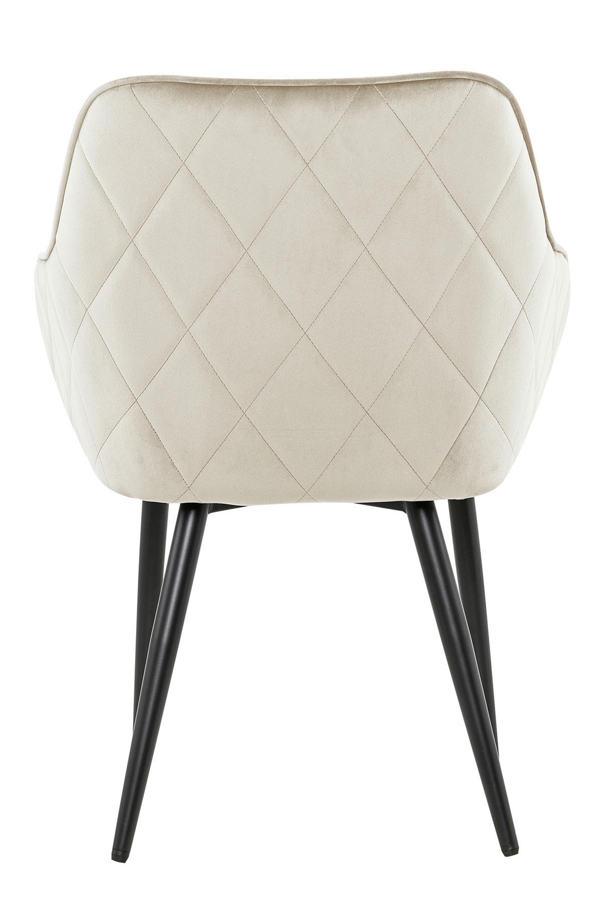 Naslanjač Samt, Krem Barva - črna/krem barve, Moderno, kovina/tekstil (61/85/60cm) - Livetastic