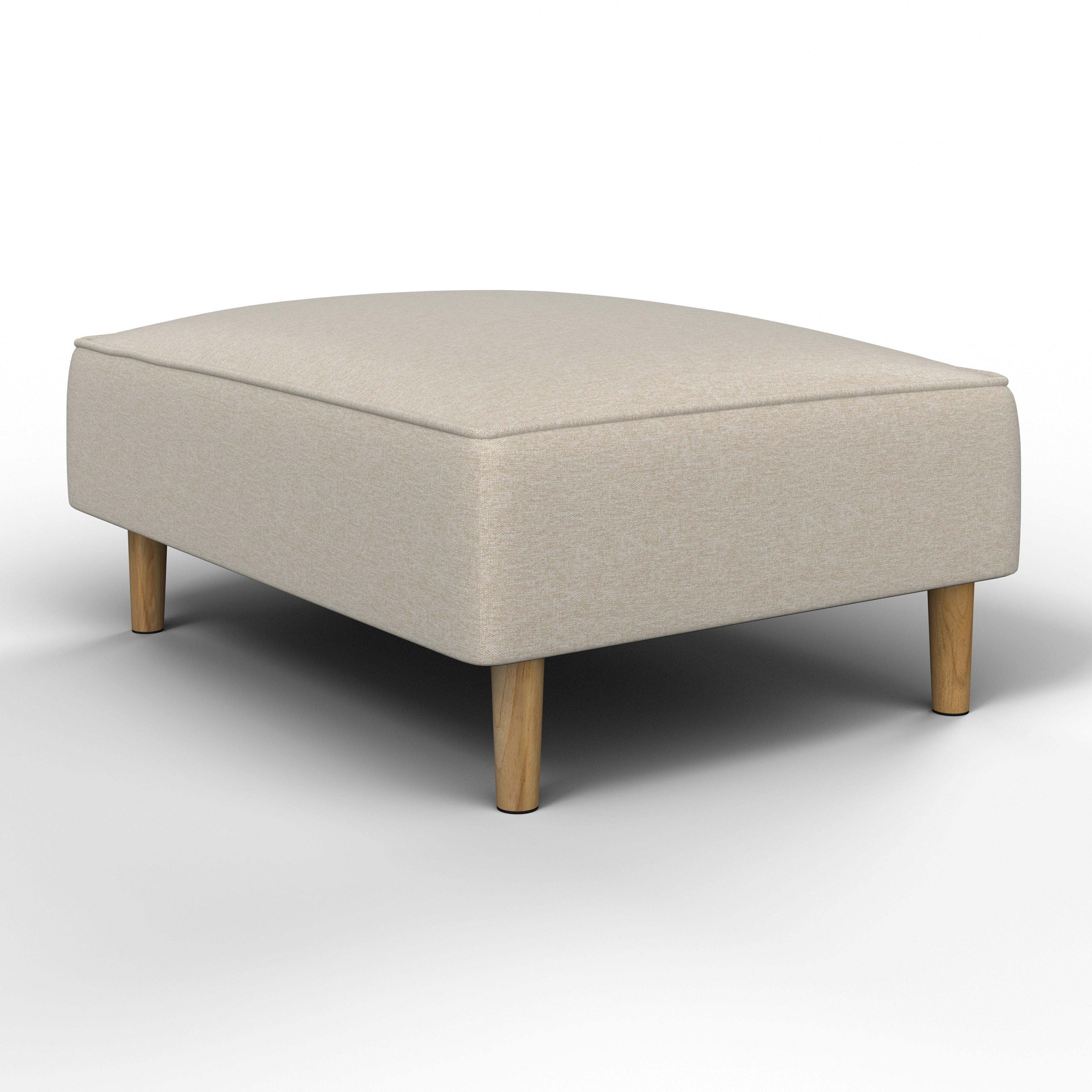 Sofa Fanny Beige Webstoff mit Hocker - Graubraun/Naturfarben, MODERN, Holz/Textil (154/55/73cm) - Bessagi Home