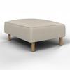 Sofa Fanny Beige Webstoff mit Hocker - Graubraun/Naturfarben, MODERN, Holz/Textil (154/55/73cm) - Bessagi Home