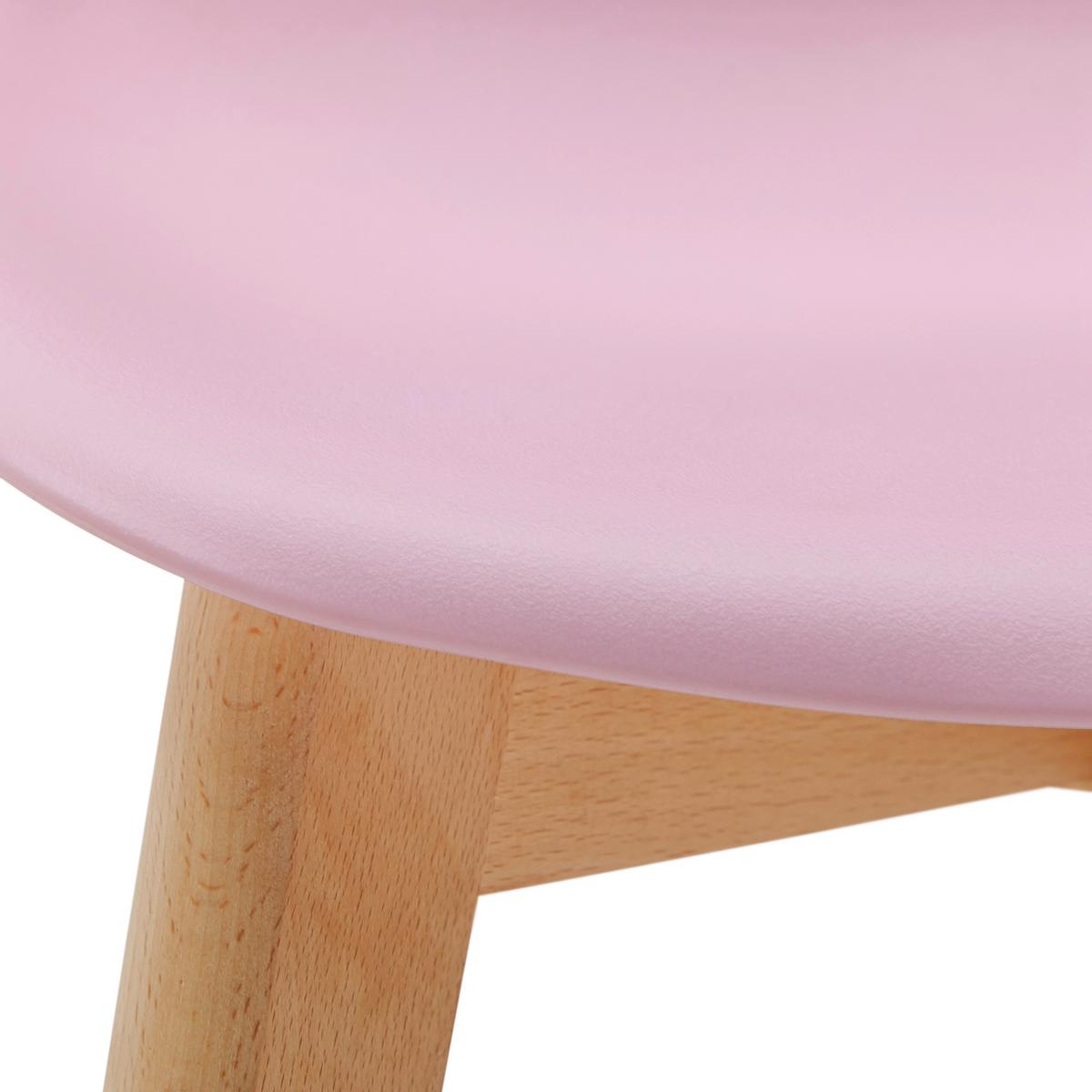 Kinderstuhl Tibby Rosa Kunststoff/Echtholz - Rosa, MODERN, Holz/Kunststoff (30/58/34cm) - Bessagi Kids