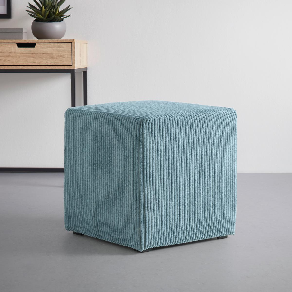 Hocker Bali Cord in Petrol - Petrol, MODERN, Textil (45/42/45cm) - Based