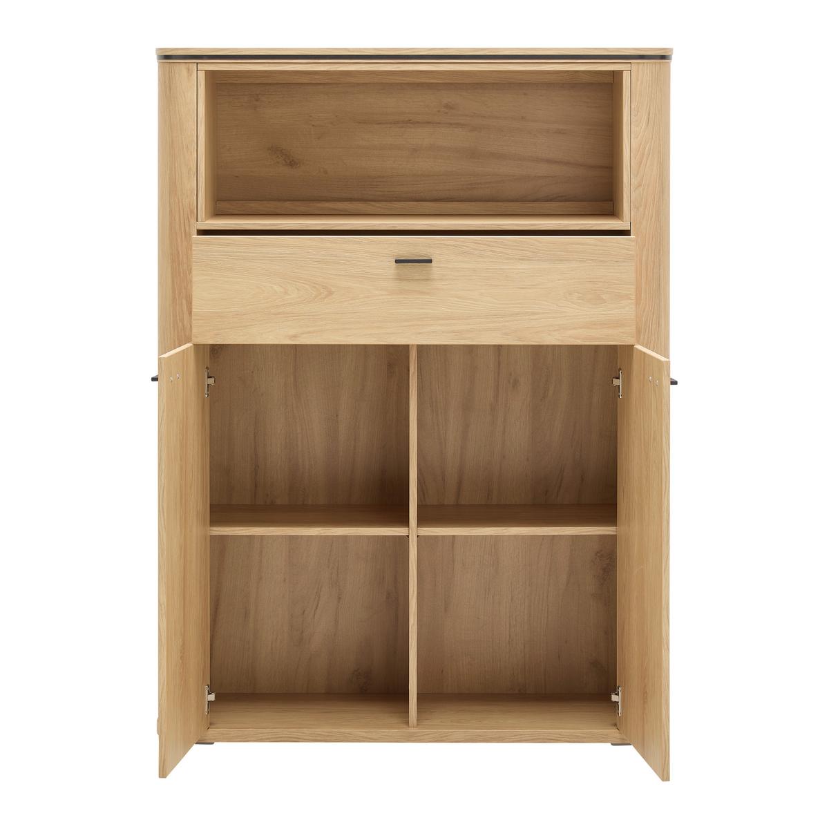 Highboard Lagos Eichefarben - Eichefarben/Anthrazit, Modern, Holzwerkstoff/Kunststoff (109,2/148,3/37,5cm) - Premium Living