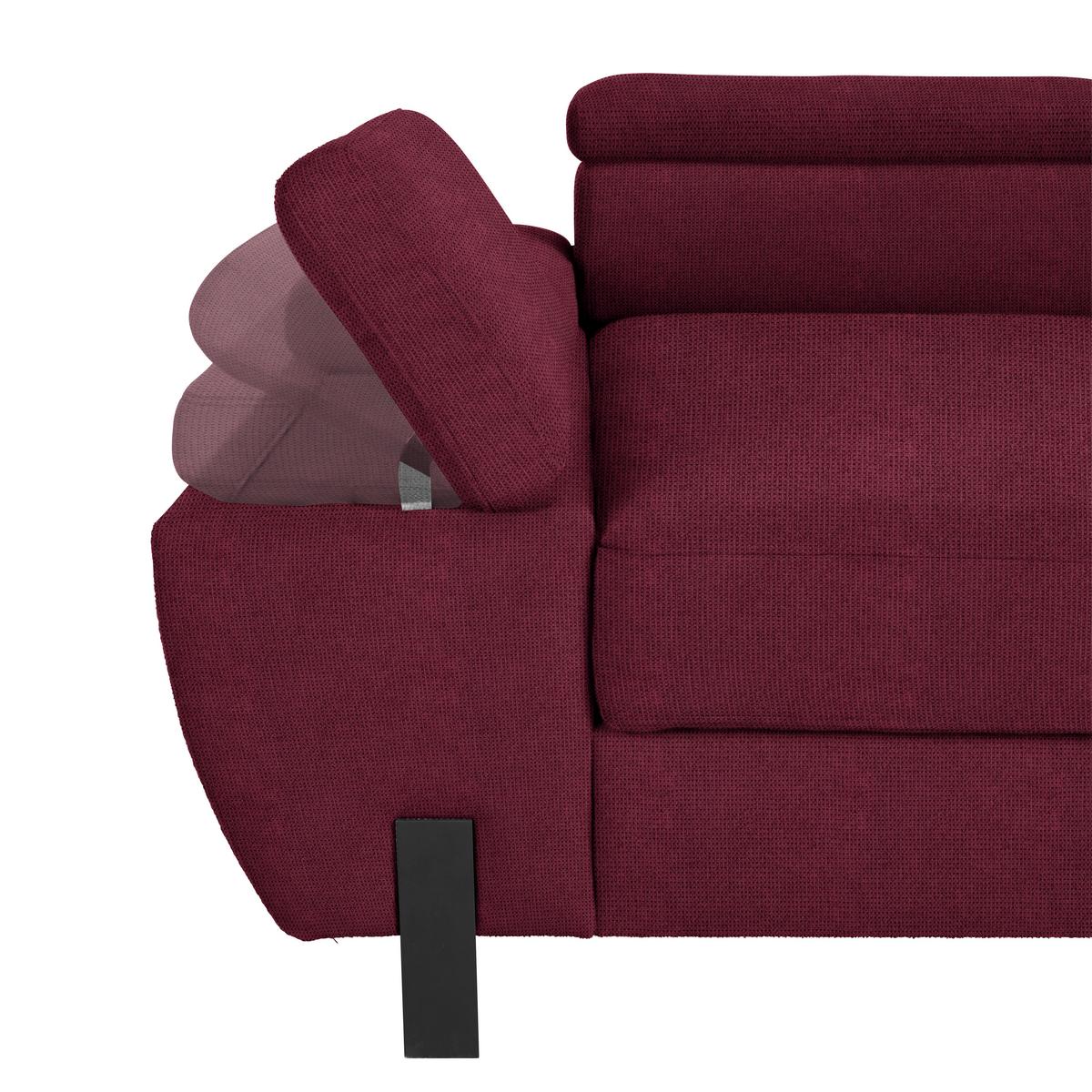 Kutna Garnitura Molina Mini - bordo/crna, Moderno, tekstil/metal (189/277cm) - Mömax