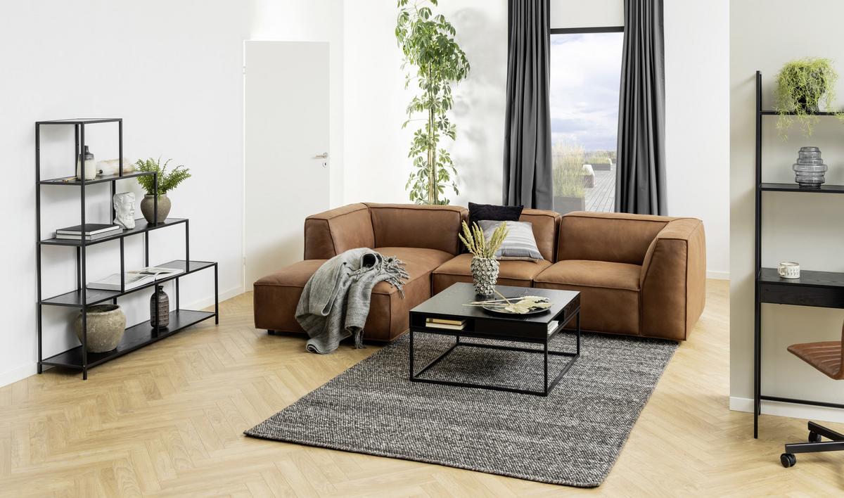 STOLIK KAWOWY WILLFORD - kolor jesionowy/czarny, Trend, materiał drewnopochodny/metal (80/80/40cm) - MID.YOU