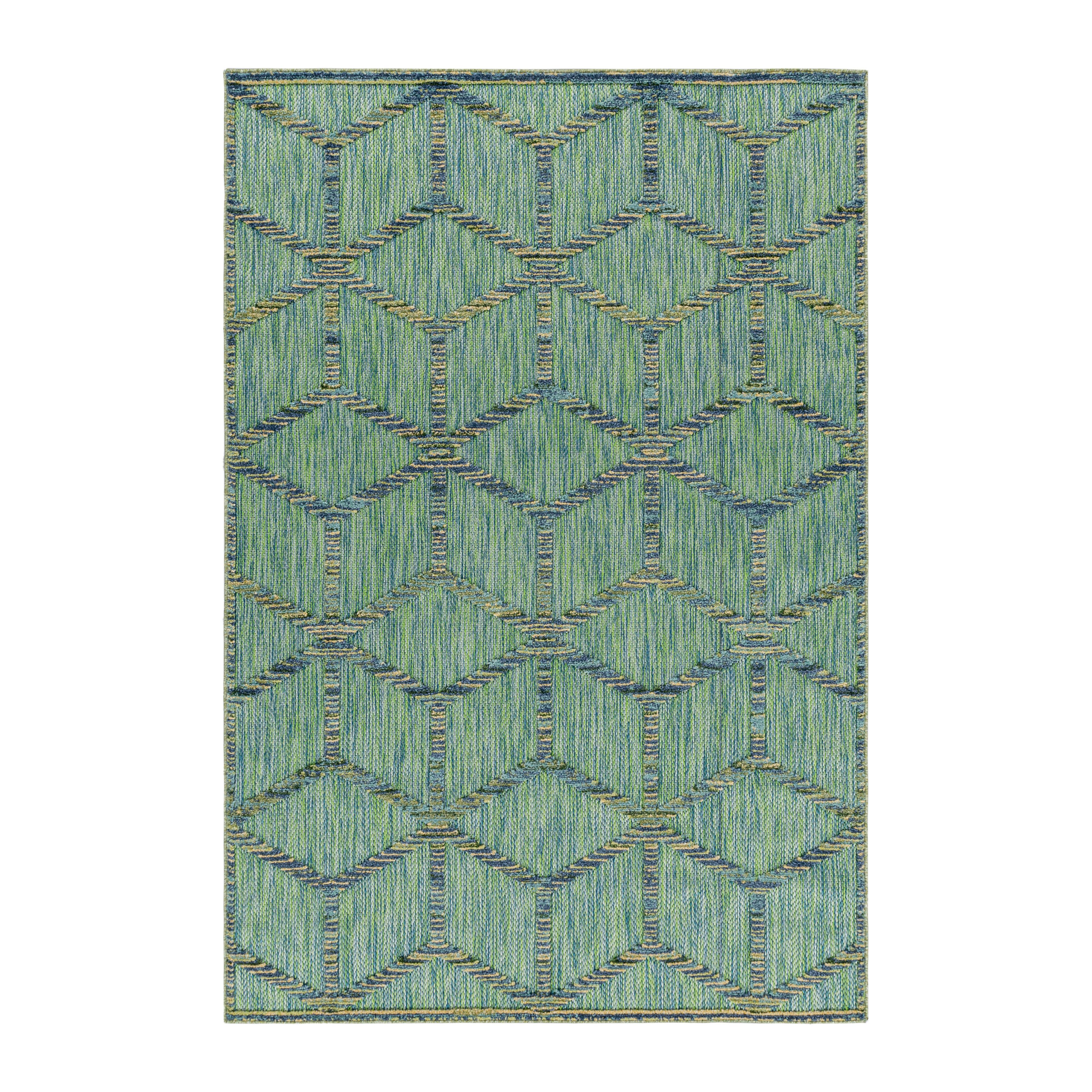 Flachwebeteppich Bahama Grün ca. 80x250cm - Grün, Design, Textil (80/250cm) - Novel