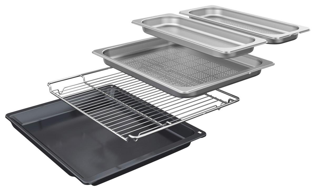 Dampfbackofen CS736G1B1 Schwarz/Edelstahlfarben - Edelstahlfarben/Schwarz, MODERN, Glas/Metall (59,4/54,5/54,8cm) - Siemens