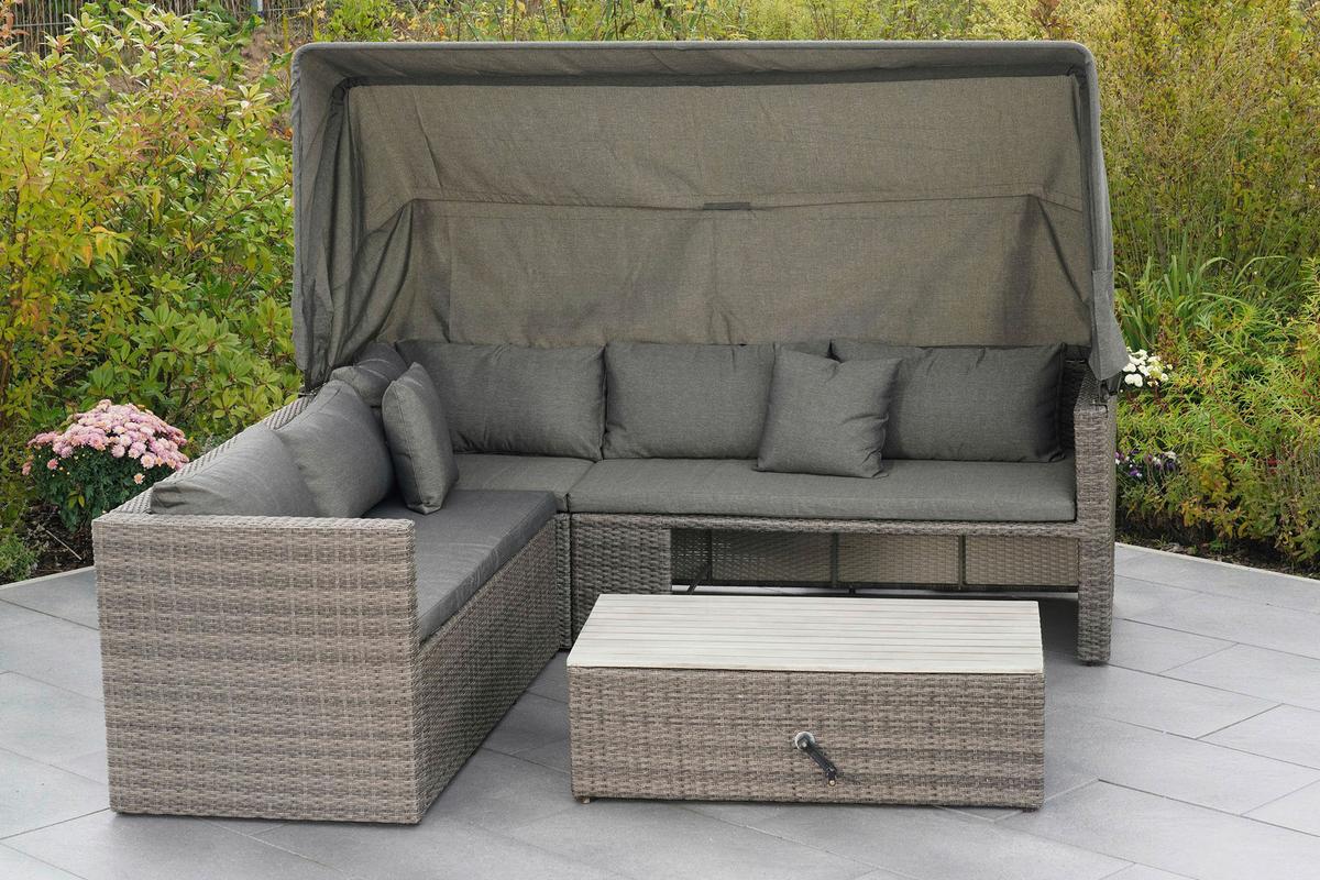 Lounge Garnitura San Marco, Blazine - siva/svetlo siva, Konvencionalno, kovina/umetna masa (250/150/168cm) - Gardenson