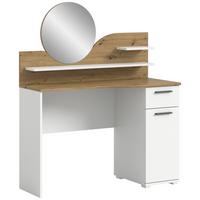 Toaletni Stol Vanity - bijela/boje hrasta, Design, drvni materijal/plastika (110/135/46cm) - Modern Living