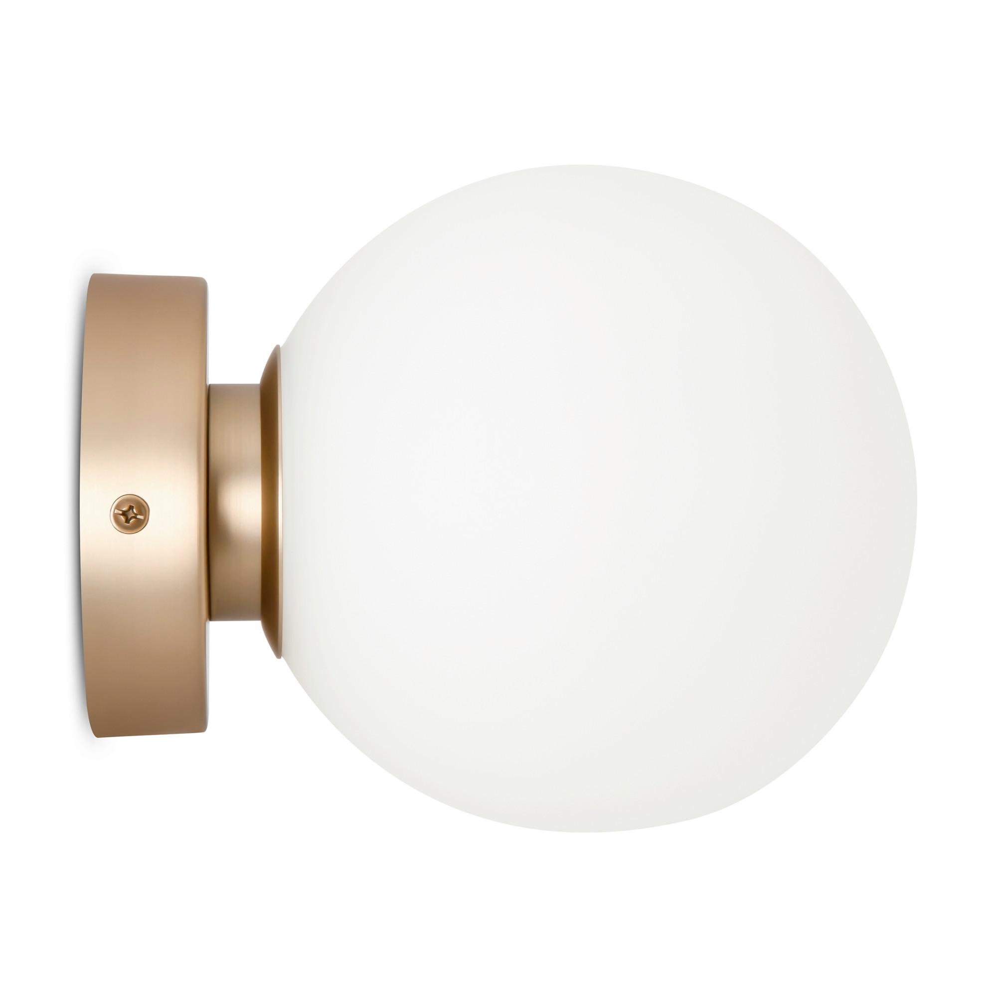 WANDLEUCHTE BASIC FORM - Weiss/Goldfarben, Trend, Glas/Metall (15/18cm) - MAYTONI