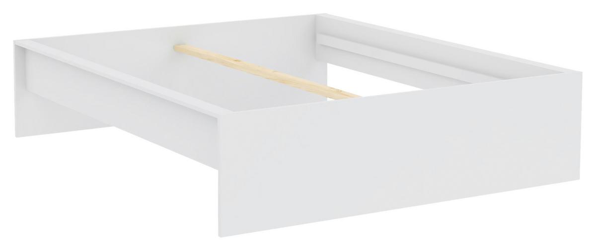 Bettrahmen Unit 160 in Weiss - Weiss, Konventionell, Holzwerkstoff (160/200cm) - Based