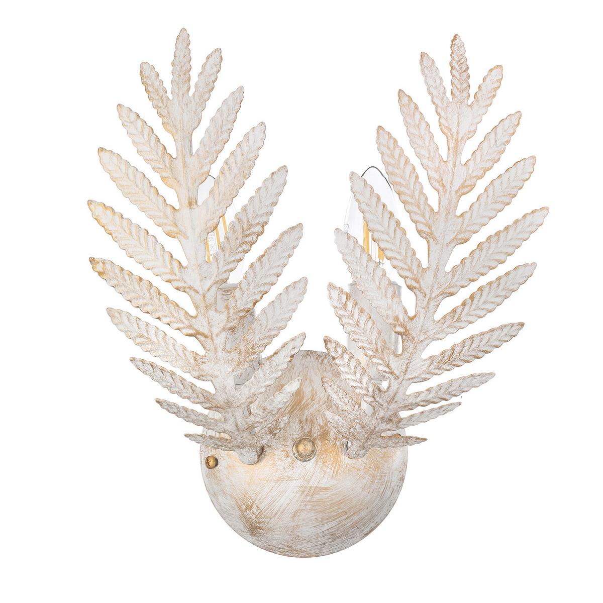 Wandleuchte Felce Avorio Weiß max. 6 Watt - Weiß, Natur, Metall (30/14cm)