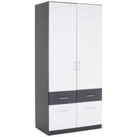 Omara Za Oblačila Aalen, Bela, Siva, Š. 91 Cm - siva/bela, Konvencionalno, umetna masa/leseni material (91/197/54cm)