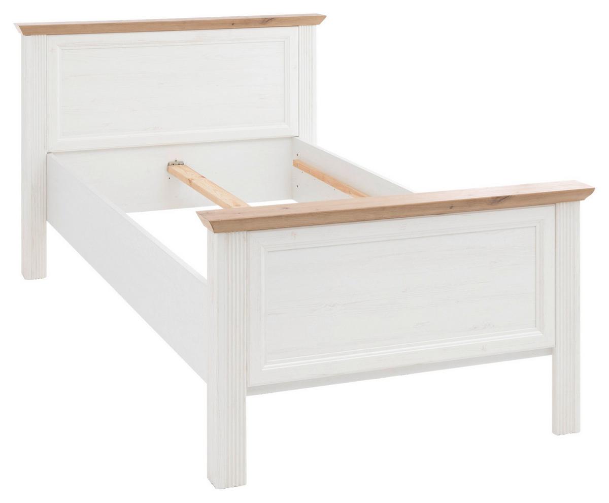 Klasični Krevet Jasmin Ii - bijela/hrast Artisan, Lifestyle, drvni materijal/plastika (100/200cm) - Modern Living